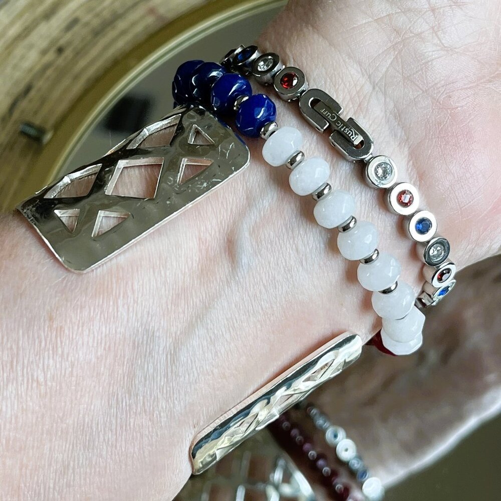 Rustic Cuff Set Three Stackable Bracelets Set - image 5